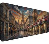 Tapis de Souris XXL 1200x600x3mm Tapis Souris Paris N-2BKUF | Mouse Pad Avec Base Antidérapante, Imperméable et Durable Grand Tapis De Souris Gaming pour Bureau et Gamer