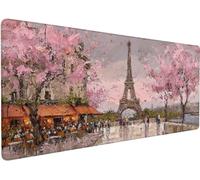 Tapis De Souris XXL 1200x600x3mm Tapis Souris Paris U-EW9W9 | Etendu Mouse Pad Avec Base Antidérapante, Coutures Sur Les Bords, Imperméable et Durable Mousepad pour Accessoires Bureau