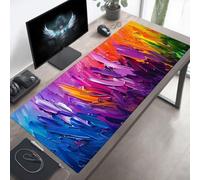 Tapis de Souris XXL 140 x 60 cm, Tapis de Souris Gamer Couleur, Grand sous Main Bureau, Base en Caoutchouc Antidérapante, Bords Cousus, Imperméable Mouse Pad Abstrait, Améliorer Précision PjY699 H-P