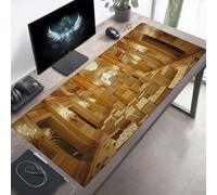 Tapis de Souris XXL 140 x 60 cm, Tapis de Souris Gamer Maison, Grand sous Main, Base en Caoutchouc Antidérapante, Bords Cousus, Imperméable Mouse Pad Jaune, Améliorer Précision PjY1979 6-E
