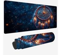 Tapis de Souris XXL 1400 x 600 x 3 MM, Bleu Grand Tapis de Souris avec Imperméable et Antidérapant Attrape-rêves sous Main Bureau à Bords Cousus, Améliore la Précision et la Vitesse pour Gamer W-810