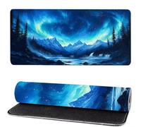 Tapis de Souris XXL 1400x600x3mm Paysage, Tapis de Souris Gaming Montagne, Amélioration de la Précision et de la Vitesse, Mouse Pad Gaming Base en Caoutchouc Antidérapant, Décoration de Bureau MM-106