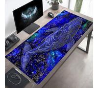 Tapis de Souris XXL 1400x600x3mm, Tapis de Souris Gamer Baleine, Grand sous Main, Base en Caoutchouc Antidérapante, Bords Cousus, Imperméable Mouse Pad Noir, Améliorer Précision PjY4729 Y-A