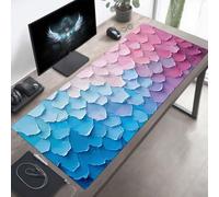 Tapis de Souris XXL 1400x600x3mm, Tapis de Souris Gamer Feuilles, Grand sous Main, Base en Caoutchouc Antidérapante, Bords Cousus, Imperméable Mouse Pad Bleu, Améliorer Précision PjY2049 5-3