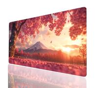 Tapis de Souris xxl 140x60x0.3CM Mont Fuji Desk Mat Coucher de soleilTapis de Bureau Gaming Bords Cousus Design Durable et Imperméable avec Base en Caoutchouc Antidérapante pour Cadeau Model-11639