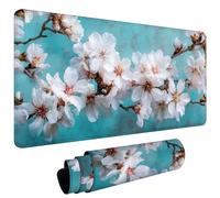 Tapis de Souris XXL 1500x800x3mm Tapis de Souris Gaming avec Base AntidéRapante ImperméAble à l'eau, Gamer Mouse Pad, Accessoire Bureau, Précision-Vitesse-Confort, ŒufCanard FleurPoirier #L251