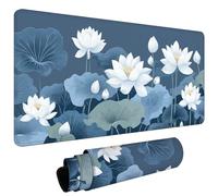 Tapis de Souris XXL 1500x800x3mm Tapis de Souris Gaming avec Base AntidéRapante ImperméAble à l'eau, Gamer Mouse Pad, Accessoire Bureau, Précision-Vitesse-Confort pour Tous Types Lotus En Fleurs #L515
