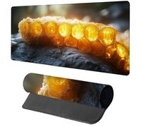 Tapis de Souris XXL 1600x800x3mm, Jaune Tapis Souris Abstrait sous Main Bureau Gaming avec Base en Caoutchouc Antidérapante, Bords Cousus Grand Mouse Pad pour Accessoires Bureau Travail Cadeau K-7295