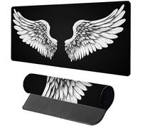 Tapis de Souris XXL 1600x800x3mm, Noir Tapis Souris Aile sous Main Bureau Gaming avec Base en Caoutchouc Antidérapante, Bords Cousus Grand Mouse Pad pour Accessoires Bureau Travail Cadeau 7-6557