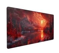 Tapis de Souris XXL 1600x800x3mm, Rouge Tapis de Souris Gaming avec Surface en Caoutchouc Antidérapant, Améliore la Précision et la Vitesse, Accessoire Bureau, Cadeau Homme, Coucher De Soleil H-7275