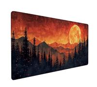 Tapis de Souris XXL 1600x800x3mm, Rouge Tapis de Souris Gaming avec Surface en Caoutchouc Antidérapant, Améliore la Précision et la Vitesse, PC Gamer et Accessoire Bureau, Cadeau Homme, Soleil S-2778