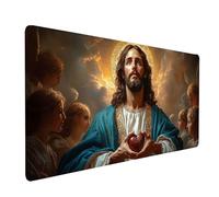 Tapis de Souris XXL 160x80x0.3cm Imperméable Dieu mâle Tapis de Bureau Gaming pour Clavier Souris sans Fil Ordinateur Portable, Mouse Pad Ange Bords Surpiqués Base Antidérapante, Cadeau model-4730