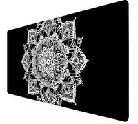 Tapis de Souris XXL 500x250x3mm Tapis de Souris Noir Mouse Pad Mandala Améliore la Précision et la Vitesse, Antidérapant Étanche, Bords Cousus, Accessoires Gaming, Ordinateur, Cadeau Homme Y7-480