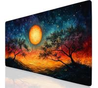 Tapis de Souris XXL 52x25cm Grand Tapis de Souris Orange Brûlé Mouse Pad Paysage sous Main Bureau, Base en Caoutchouc Antidérapante, Haute Précision et Rapidité Accessoire Bureau Gamer, Maison YG-731