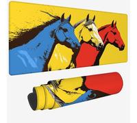 Tapis de Souris XXL 600 x 300 x 3 MM,jaune Grand Tapis de Souris avec Imperméable et Caoutchouc Antidérapant cheval Sous Main Bureau à Bords Cousus,Améliore la Précision et la Vitesse pour Gamer W-334