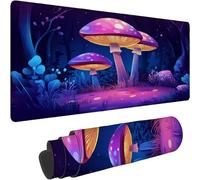 Tapis de Souris XXL 600 x 300 x 3mm Tapis de Souris Gamer sous Main Bureau Noir Modèle avec Bords Surpiqués et Dos Antidérapant, Mouse Pad Champignon, Améliore la Précision et la Vitesse xn-277