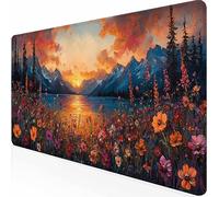 Tapis de Souris XXL 600 x300 x 3MM Tapis de Souris Gamer Couleur Fleurs, Accessoires Bureau avec Base Antidérapante et Bords Cousus, Deco, Cadeau Homme, Mousepad pour Computer Jeux -z1c09G96