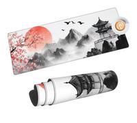 Tapis de Souris XXL 600x300 mm Tapis de Souris Japonais sous Main Bureau, Tapis de Souris Paysage Mouse Pad, Tapis Souris Gamer XXL, Imperméable, Base Antidérapant, pour Maison/Bureau/Gamer -120HDM