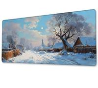 Tapis de Souris XXL 600x300x3 mm Le Village Tapis Souris Gamer Haute Précision et Vitesse Mouse Pad avec Bords Cousus et Base en Caoutchouc Antidérapante pour Gaming Accessoire Cadeaux Hommes zj-433