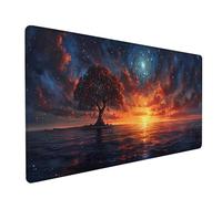 Tapis de Souris XXL 600x300x3mm, Couleur Orange Tapis de Souris Gaming avec Surface en Caoutchouc Antidérapant, Améliore la Précision et la Vitesse, Accessoire Bureau Cadeau, Coucher De Soleil 0-4034