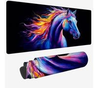 Tapis de Souris XXL 600x300x3mm, Noir Grand Tapis de Souris avec Imperméable et Caoutchouc Antidérapant Cheval sous Main Bureau à Bords Cousus, Améliore la Précision et la Vitesse pour Gamer W-405