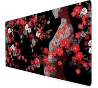 Tapis De Souris XXL 600x300x3mm, Rouge Grand Tapis De Souris Gamer, Tapis Souris Plante avec éTanche Base en Caoutchouc AntidéRapante,Tapis De Bureau pour éTudes, Gaming.IdéAl Cadeau Homme A325