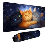 Tapis de Souris XXL 600x300x3mm Tapis de Souris Gaming avec Base AntidéRapante ImperméAble à l'eau, Gamer Mouse Pad, Accessoire Bureau, Précision-Vitesse-Confort, Chat Qui Fait des Câlins #L565