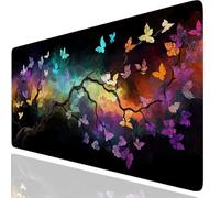 Tapis de Souris XXL 600x400x3mm Colorful Tapis de Bureau Multifonctionnel et Etendu, Papillon Mouse Pad Lmperméable et Antidérapant, Migliora Precisione Velocità, Convient pour Deco Bureau GKfr-365