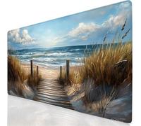 Tapis de Souris XXL 60x40cm Grand Tapis de Souris Mer Mouse Pad Paysage sous Main Bureau, Base en Caoutchouc Antidérapante, Haute Précision et Rapidité Accessoire Bureau pour Gamer, Maison YG-127