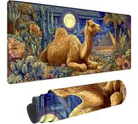 Tapis de Souris XXL 700 x 400 x 4 mm Grand Tapis de Souris Bleu Mouse Pad Egypte sous Main Bureau avec Bords Cousus Désign, Mousepad Gaming Imperméable Antidérapant pour Bureau Decor, Cadeau z-1749