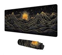 Tapis de Souris XXL 700x300 mm Noir Tapis Souris Gamer Montagne Accessoire Bureau, Imperméable Mouse Pad Gaming avec Base Caoutchouc Antidérapant et Bords Cousus Convient pour Gaming Cadeau Homme G-15