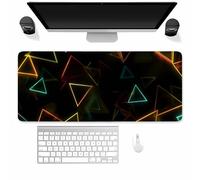 Tapis De Souris XXL 700x300mm, Motif Triangle Lumineux, Tapis de Souris Gamer avec Bords Cousus, Durable Base en Caoutchouc Antidérapante pour Clavier, Bureau à Domicile, Études, Gaming