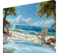 Tapis de Souris XXL 700x300x3mm, Gaming Tapis de Souris Blanc, Extended sous Main Bureau avec Base en Caoutchouc Antidérapante, Gaming Mouse Pad pour Gamer, Ordinateur, PC, Cadeau, Paysage 0-7310