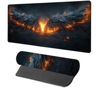 Tapis de Souris XXL 700x300x3mm, Noir Tapis Souris Aile sous Main Bureau Gaming avec Base en Caoutchouc Antidérapante, Bords Cousus Grand Mouse Pad pour Accessoires Bureau Travail Cadeau 4-2639