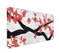 Tapis de Souris XXL 700x300x3mm, Rose Tapis de Souris Gaming, Arbre Mousepad Pattern avec Base Caoutchouc Antidérapant Surface, Haute Précision et Vitesse Bords Surpiqués pour Gamer, Ordinateur 0E-299