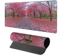 Tapis de Souris XXL 700x300x3mm, Rose Tapis Souris Arbre sous Main Bureau Gaming avec Base en Caoutchouc Antidérapante, Bords Cousus Grand Mouse Pad pour Accessoires Bureau Travail Cadeau 5-6844