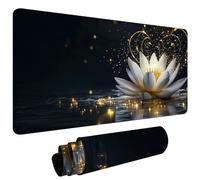 Tapis de Souris XXL 700x300x3mm Tapis de Souris Gaming avec Base AntidéRapante ImperméAble à l'eau, Gamer Mouse Pad, Accessoire Bureau, Précision-Vitesse-Confort pour Tous, Lotus dans Le Lac #L1667