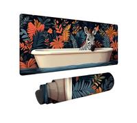 Tapis de Souris XXL 700x300x3MM Tapis de Souris Noir Et Blanc Accessoire Bureau Travail ZèBre, Résistant à Usure Lavable, Gaming Accessoire avec Base en Caoutchouc Antidérapante pour Bureau -TL32PJ