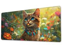Tapis de Souris XXL 700x400x3 mm Le Chat Tapis Souris Gamer Haute Précision et Vitesse Mouse Pad avec Bords Cousus et Base en Caoutchouc Antidérapante pour Gaming Accessoire Cadeaux pour Hommes zj-3