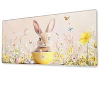 Tapis de Souris XXL 700x400x3 mm Le Lapin Tapis Souris Gamer Haute Précision et Vitesse Mouse Pad Avec Bords Cousus et Base en Caoutchouc Antidérapante pour Gaming Accessoire Cadeaux pour Hommes zj389
