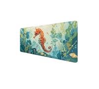 Tapis de Souris XXL 700x400x3 mmHippocampe Tapis Souris Gaming, Bords Cousus Imperméable Mouse Pad, Base en Caoutchouc Antidérapante Desk Mat, pour PC, Gamer Portable Améliore Précision, (Usine) D1-74