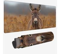 Tapis de Souris XXL 700x400x3mm, Brun Grand Tapis de Souris avec Imperméable et Caoutchouc Antidérapant âne sous Main Bureau à Bords Cousus, Améliore la Précision et la Vitesse pour Gamer W-1299