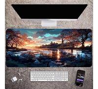 Tapis de Souris XXL 700x400x3mm Paysage De Nuages Au Coucher Du Soleil Grand Tapis de Souris de Jeu - Surface Spéciale Améliore la Vitesse et la Précision - pour Touts Types de Souris et Claviers