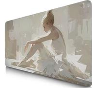 Tapis de Souris XXL 70x30cm Blanc Tapis de Souris Gaming, sous Main Bureau Gaming Danseurs Accessoire Bureau Base en Caoutchouc Antidérapant Surface Confort, Mouse Pad pour Maison, Ordinateur F0-160