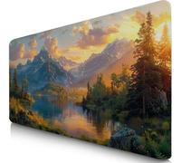 Tapis de Souris XXL 70x30cm Chaîne De Montagnes Tapis de Souris Gaming, sous Main Bureau Gaming Arbre Accessoire Bureau Base en Caoutchouc Antidérapant Surface Confort, Mouse Pad pour Maison F0-486