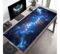 Tapis de Souris XXL 80 x 30 cm, Tapis de Souris Gamer Ciel éToilé, Grand sous Main, Base en Caoutchouc Antidérapante, Bords Cousus, Imperméable Mouse Pad Bleu, Améliorer Précision PjY14793 1-4