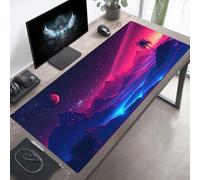 Tapis de Souris XXL 80 x 30 cm, Tapis de Souris Gamer Paysage, Grand sous Main, Base en Caoutchouc Antidérapante, Bords Cousus, Imperméable Mouse Pad Rose, Améliorer Précision PjY7153 C-K