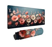 Tapis de Souris XXL 800 x 300 x 3MM Tapis de Souris Couleur Accessoire Bureau Travail Fleurs, Résistant à Usure Lavable, Gaming Accessoire avec Base en Caoutchouc Antidérapante pour Bureau -TL74HP