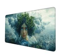 Tapis de Souris XXL 800 x 300mm, Imperméable Tapis Souris Blanc Mousepad Catastrophe Motif Accessoires Gaming Bords Cousus Base en Caoutchouc Antidérapant Surface pour Bureau/Maison, Gamer -hjw2506ZR