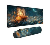 Tapis de Souris XXL 800 x 400 x 3MM Tapis de Souris Bleu Accessoire Bureau Travail Fille Ange, Résistant à Usure Lavable, Gaming Accessoire avec Base en Caoutchouc Antidérapante pour Bureau -TL46HP
